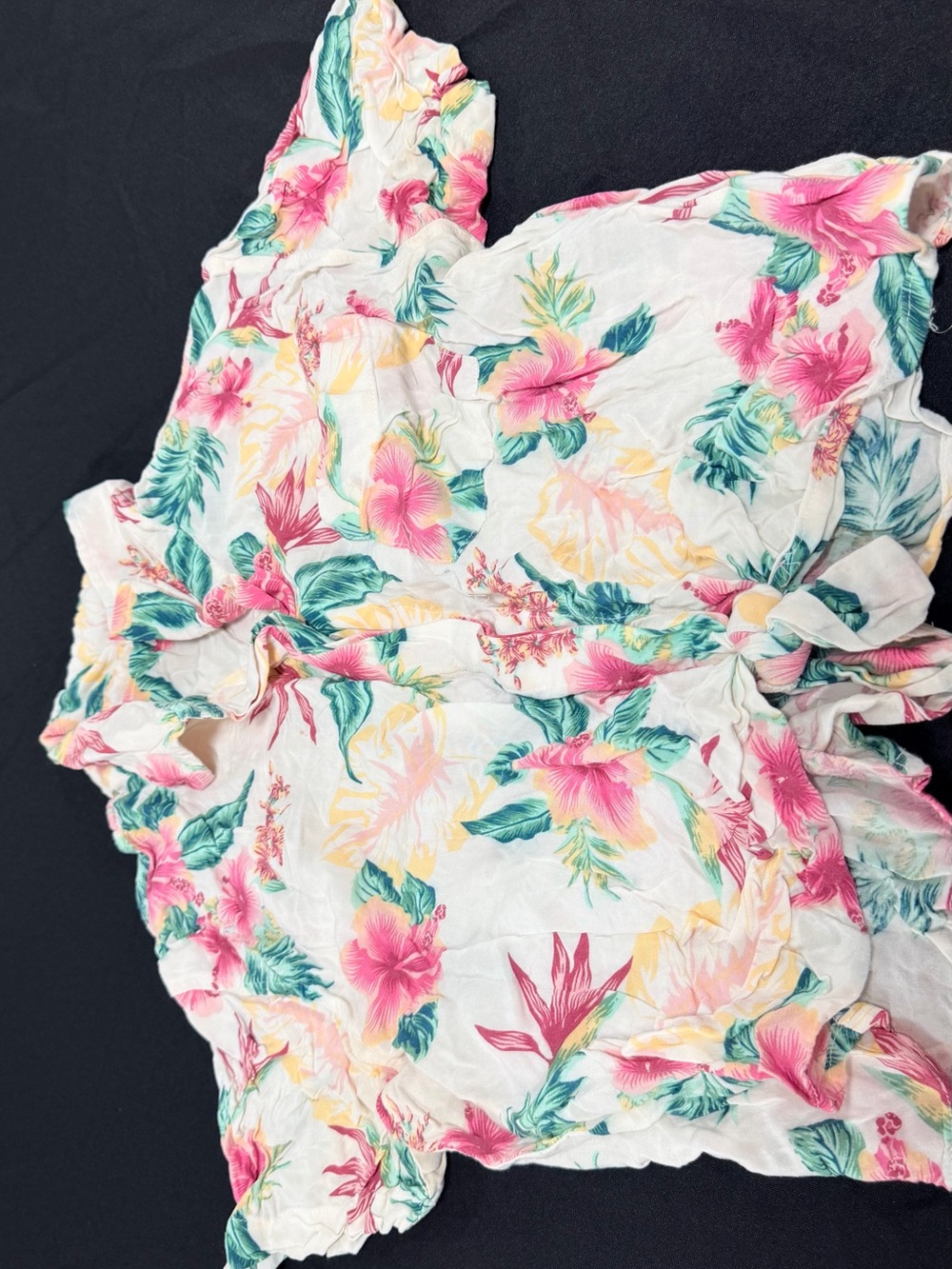 Vanilla Star White Floral Camisole with Pink & Green Print